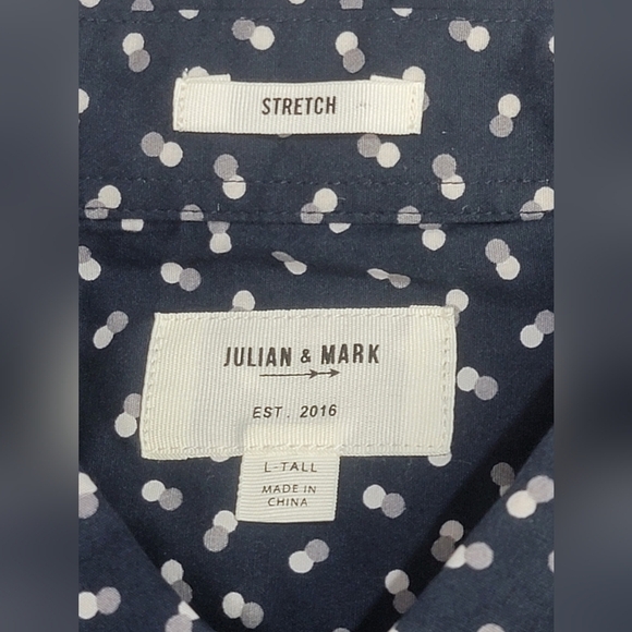 Julian & Mark Men's Large Tall Ryan Geo Dot Print Long Sleeve Button Up Shirt - Picture 6 of 14
